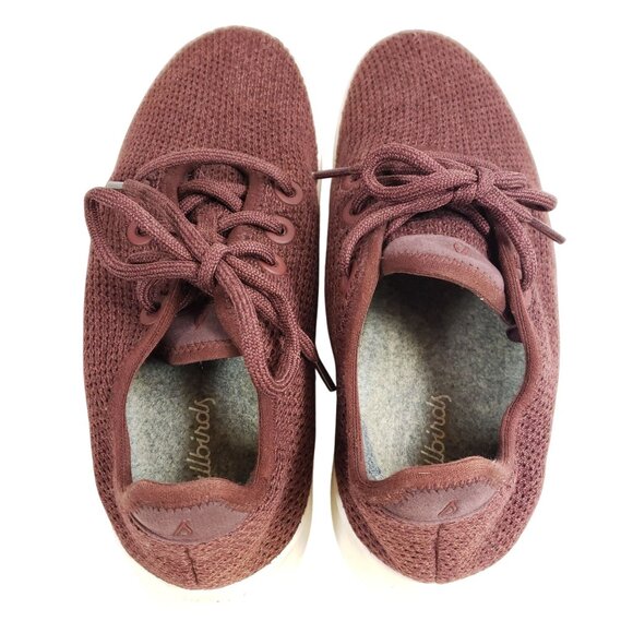 Allbirds Womens Size 8 Tree Runners Sneakers Burgundy Mesh Lightweight - Picture 7 of 9